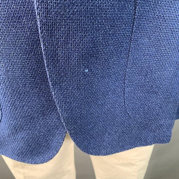 SUITSUPPLY Size 44 Blue Woven Silk Linen Notch Lapel Sport Coat - Picture 8 of 12